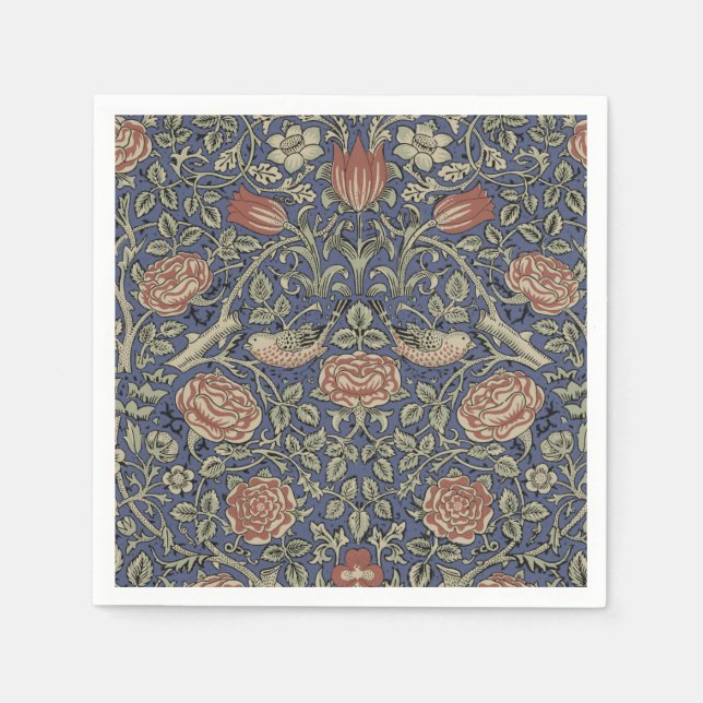 Serviette En Papier William Morris Tudor Fond d'écran Rose (Devant)