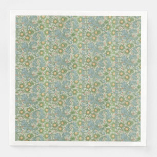 Serviette En Papier William Morris Vintage Floral Green Blue Orchard