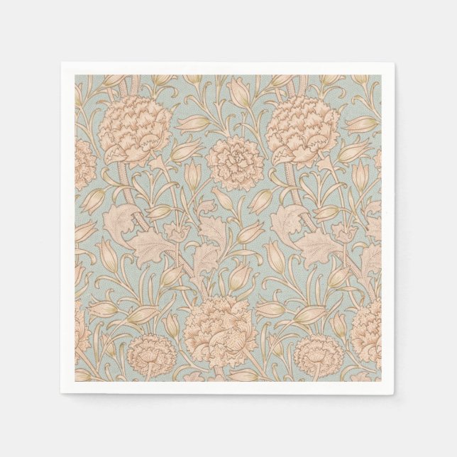 Serviette En Papier William Morris Wild Tulip Fleur Design Floral (Devant)