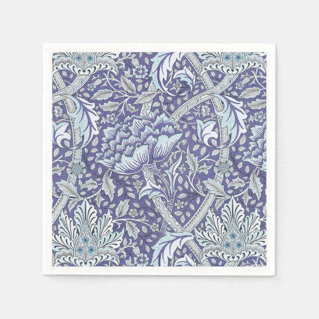 Serviette En Papier William Morris Windrush fleurs bleues (Devant)