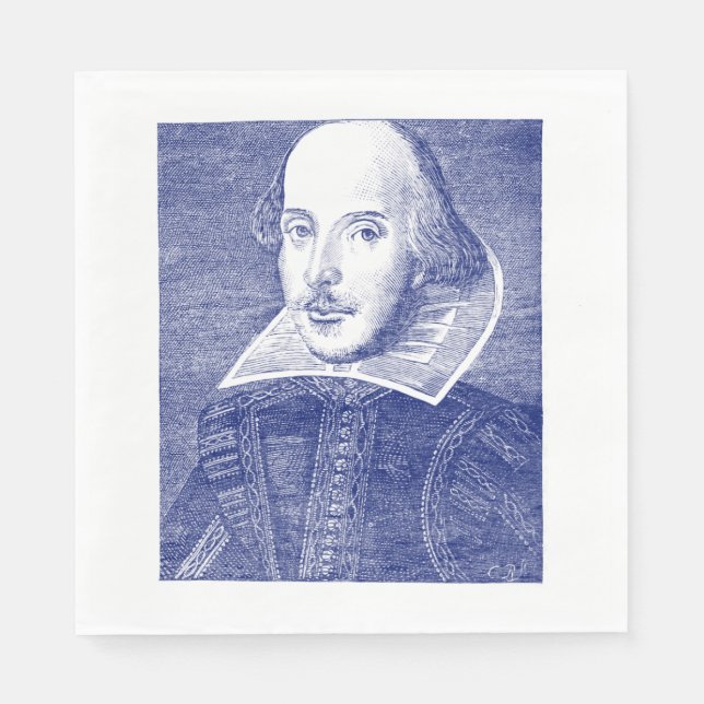 Serviette En Papier William Shakespeare Portrait First Folio (Devant)