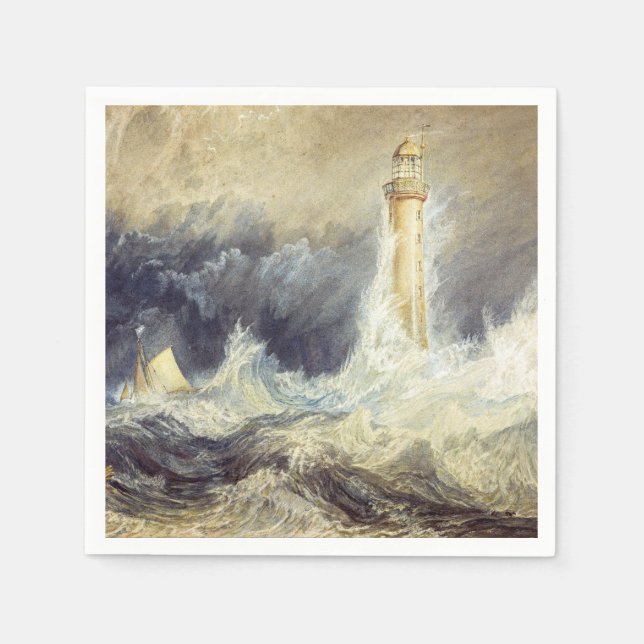 Serviette En Papier William Turner - Phare de Bell Rock (Devant)