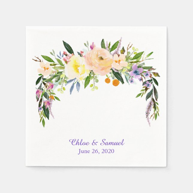 Serviette En Papier Willow et Flower Mariage personnalisé (Devant)