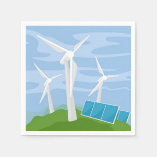 Serviette En Papier Windmills et cellules solaires