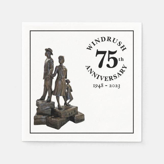 Serviette En Papier Windrush 75e Anniversaire papier de la statue (Devant)