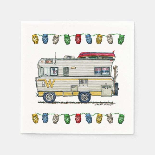 Serviette En Papier WINNEBAGO RV happy camper art print mignon (Devant)