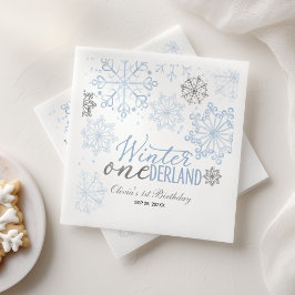 Serviette En Papier Winter Onederland 1st Birthday 