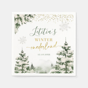 Serviette En Papier Winter Onederland Forest Premier document d'annive
