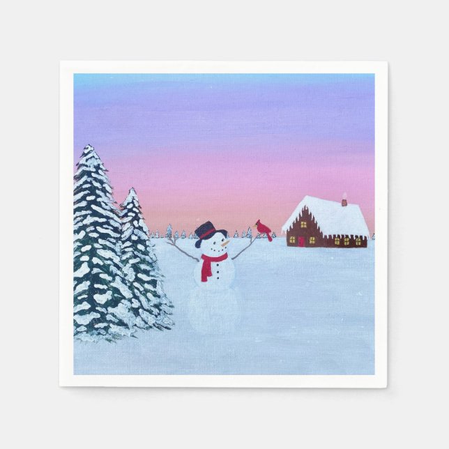 Serviette En Papier winter sunset  (Devant)