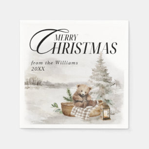 Serviette En Papier Winter Wonderla Forest Joyeux Noël