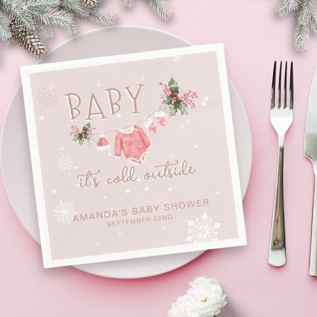 Serviette En Papier Winter Wonderland Il fait froid dehors Baby shower (Créateur téléchargé)