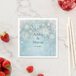 Serviette En Papier Winter Wonderland Snowflake Wedding RSVP
