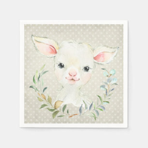 Serviette En Papier Wollie Lambert Lamb Neutral Napkin - Baby shower