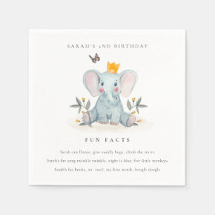 Serviette En Papier Woodland Baby Elephant Foliing Fun Facts Anniversa