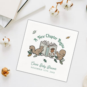 Serviette En Papier Woodland Storybook Nouveau chapitre commence le Ba