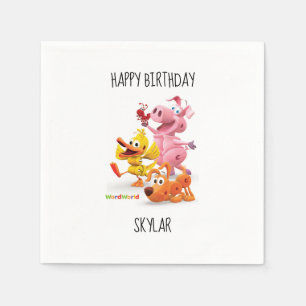 Serviette En Papier WordWorld personnalisable Anniversaire Napkin