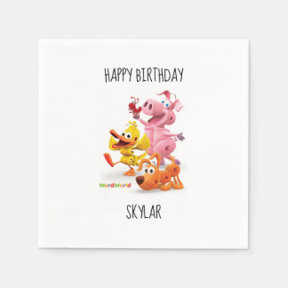 Serviette En Papier WordWorld personnalisable Anniversaire Napkin