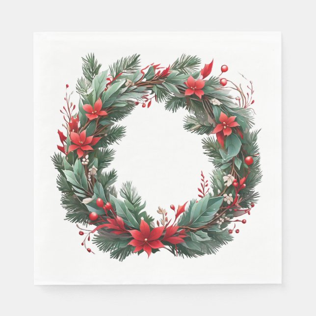 Serviette En Papier Wreath de Noël (Devant)