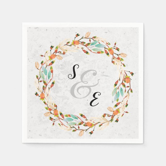 Serviette En Papier Wreath élégant pour toutes les occasions (Devant)