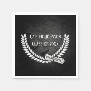 Serviette En Papier Wreath Laurel Sur Black Rock