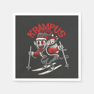 Serviette En Papier Xmas Gruss Vom Krampus Diable de Noël