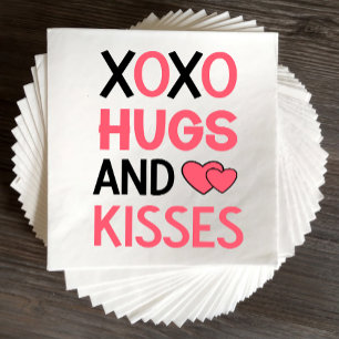 Serviette En Papier XOXO Embrasse Fête des mariées Baisers rose Mariag