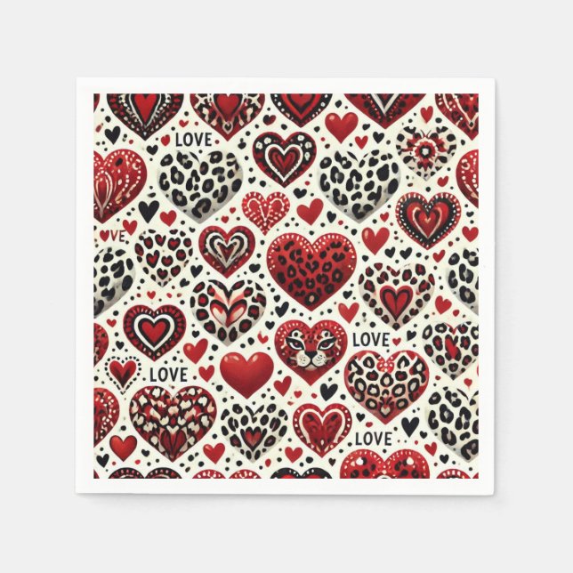 Serviette En Papier Y'a de l'amour dans l'air  (Devant)