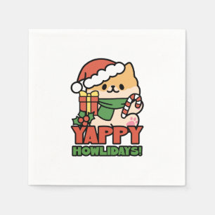 Serviette En Papier Yappy Howlidays - Jote Christmas Dog Cartoon