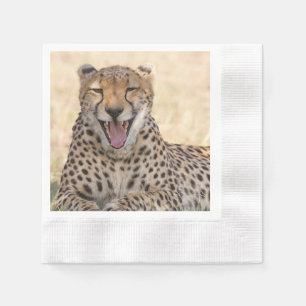 Serviette En Papier Yawning Cheetah