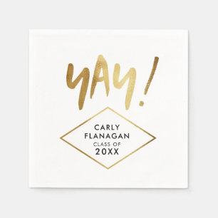 Serviette En Papier Yay ! Fun Gold Graduation Party