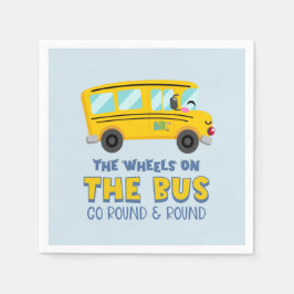 Serviette En Papier Yellow School Bus 1er anniversaire