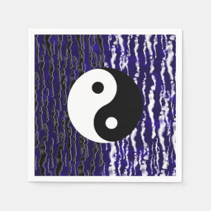 Serviette En Papier Yin Yang Blue Tranquillité Zen Energy Party