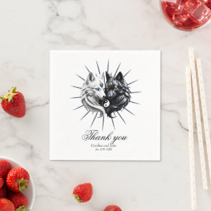 Serviette En Papier Yin Yang Wolves.