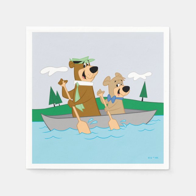 Serviette En Papier Yogi Bear et Boo Boo Fun Canoe Adventure (Devant)