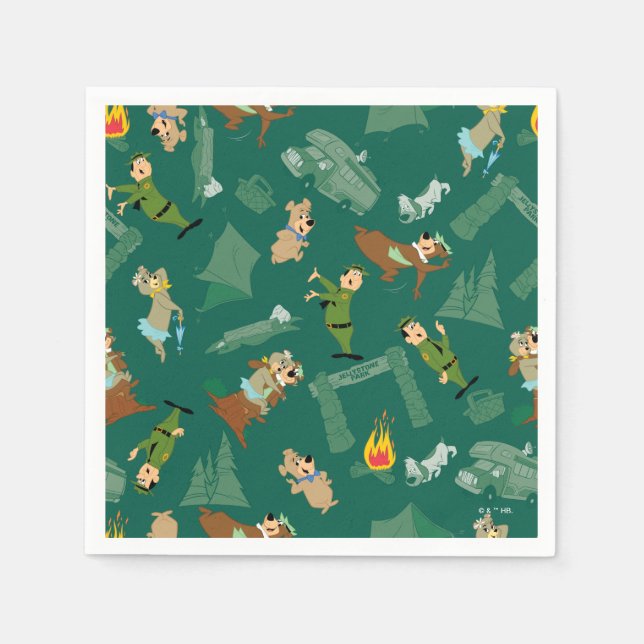 Serviette En Papier Yogi Bear et les amis Jellystone Park Camp Motif (Devant)