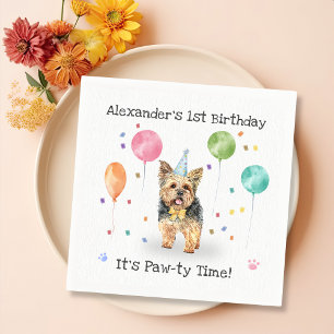 Serviette En Papier Yorkshire laisse chien fête d'anniversaire