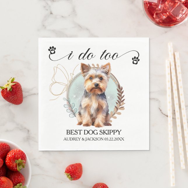 Serviette En Papier Yorkshire Terrier I Do Too Dog Print (En situation)