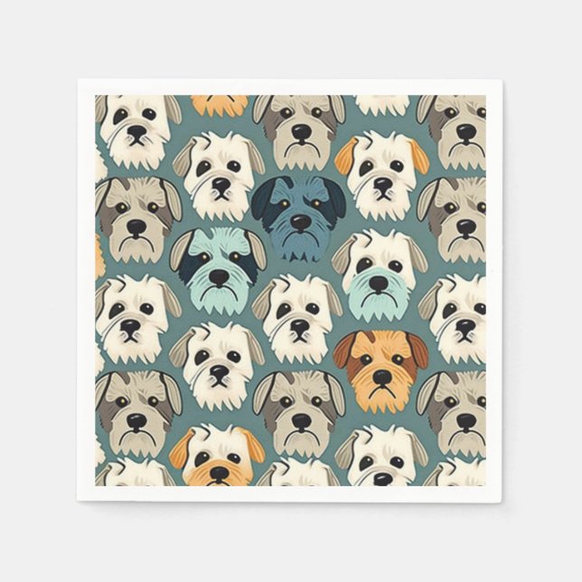 Serviette En Papier Yorkshire Terrier Motif (Devant)