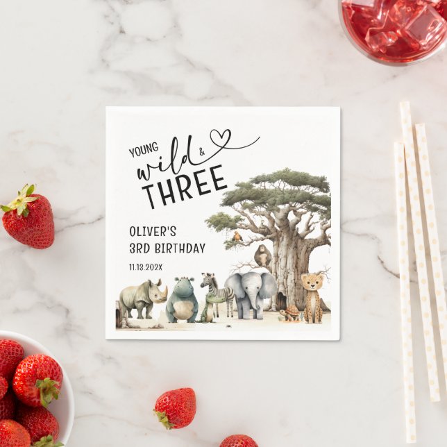 Serviette En Papier Young Wild Three Safari 3e Affiche de bienvenue d' (En situation)