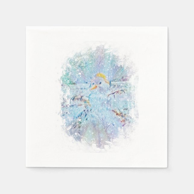 Serviette En Papier Yule Winter Snowman (Devant)