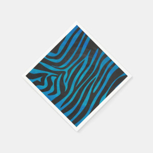 Serviette En Papier Zebra Black et Blue Print
