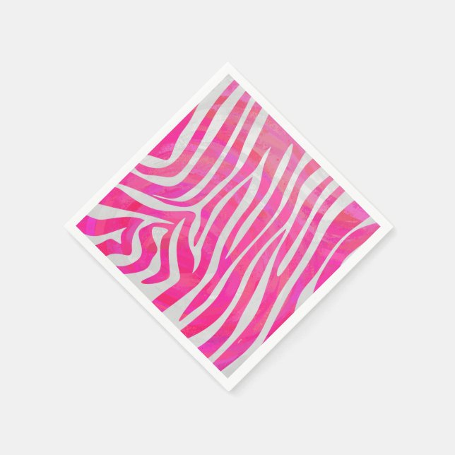 Serviette En Papier Zebra Hot Pink et White Print (Coin)