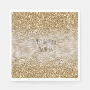 Serviette En Papier Zebra Print Faux Gold Parties scintillant
