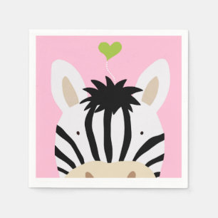 Serviette En Papier Zèbre avec coeur