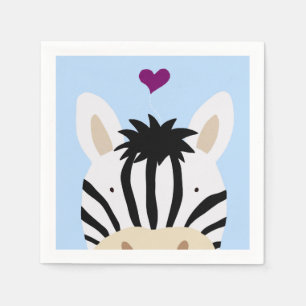 Serviette En Papier Zèbre avec coeur