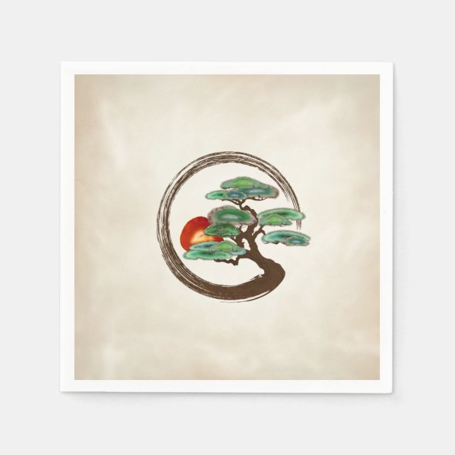 Serviette En Papier Zen Enzo Geode Bonsai Tree sur toile (Devant)