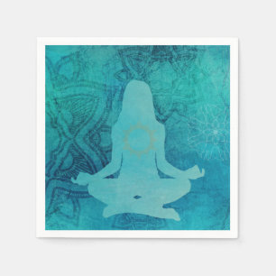 Serviette En Papier Zen Yoga Lotus Méditation Cœur Chakra