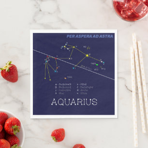 Serviette En Papier Zodiac Constellation Aquarius Napkins