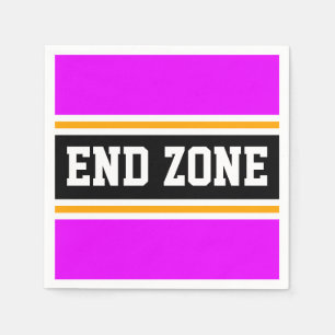 Serviette En Papier ZONE DE FIN Fun rose vif Bright Yellow Stripes