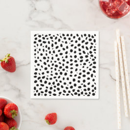 Serviette En Papier Zones de guépard noir blanc